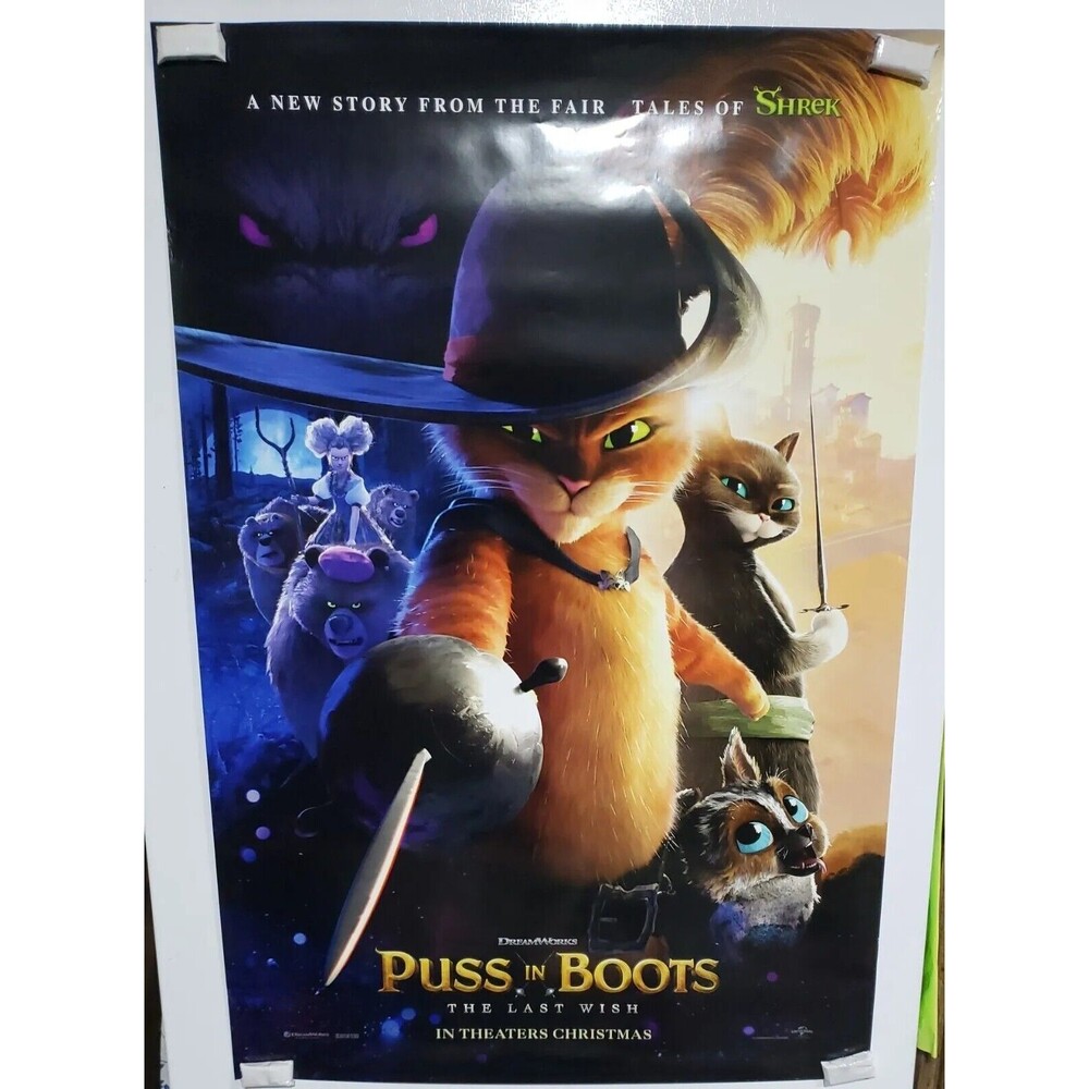 Misprint Movie Poster Puss In Boots 2 The Last Wish Original Theater Typo ERROR